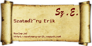 Szatmáry Erik névjegykártya
