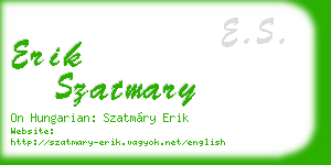 erik szatmary business card