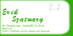 erik szatmary business card